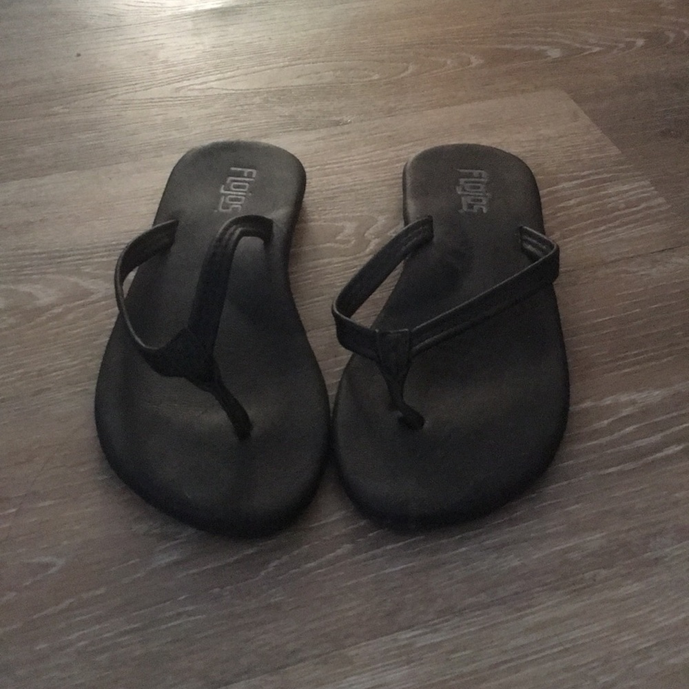 Black flip flops